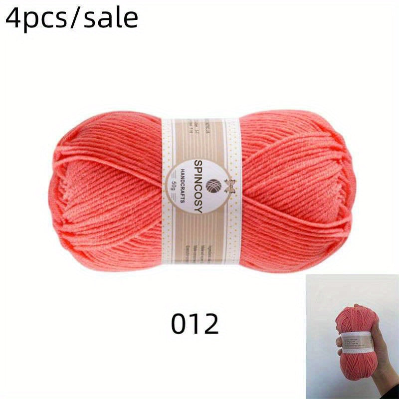 4pcs 4 strand Wool 0.11lb 110m Acrylic Hand Woven DIY Milk Needlework