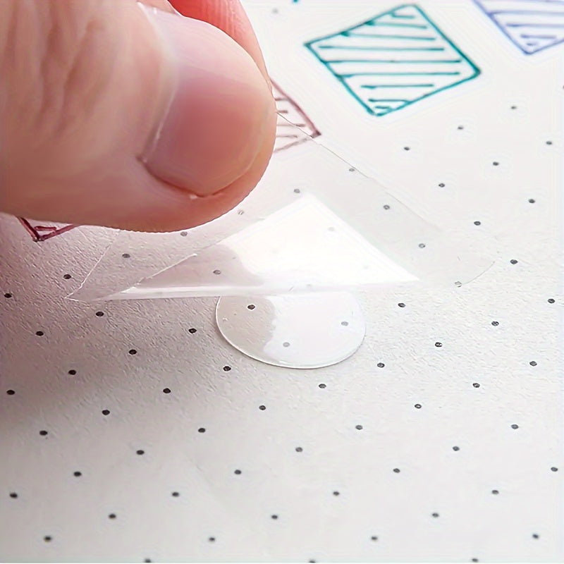 3pcs Transparent Dot Double Sided Tape 100pcs Roll Crafts Journal Tape