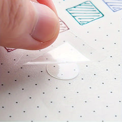 3pcs Transparent Dot Double Sided Tape 100pcs Roll Crafts Journal Tape