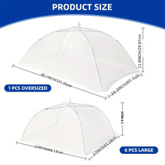 6pcs Pop Up Food Mesh Cover Reusable Tent Umbrella