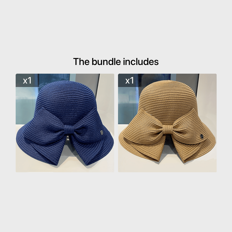Pearl Big Brim Straw Hat Top Hat Sun Protection Hat
