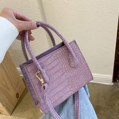 Crocodile Print PU Leather Crossbody Chain Shoulder Bag