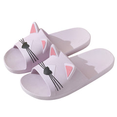 Cartoon Cat Slides Slippers PVC Lightweight Non Slip Floor Shoes Indoor Outdoor