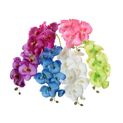 8 Heads Artificial Orchids Simulation Flowers Waterproof Faux Floral