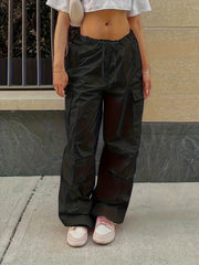 High Rise Cargo Jogger Trousers with Pockets
