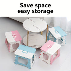 Portable Folding Stool with Handle for Bathroom Kitchen