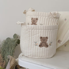 Quilted Fabric Storage Bucket for Baby's Room