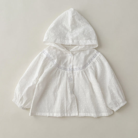 Summer Baby Girl Hooded Cardigan Top Thin Comfy Casual Sunsuit