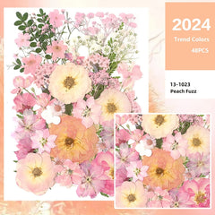 48pcs Pink Dried Pressed Flower Leaf Plant Resin Mold Jewelry Making