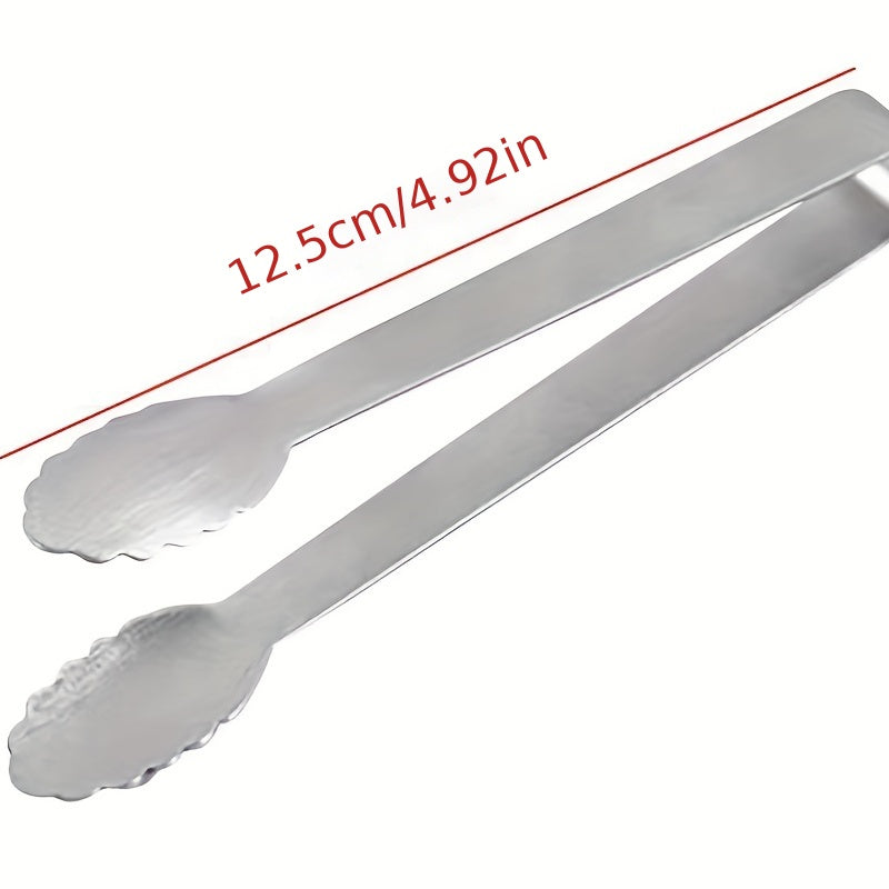 Stainless Steel Palm Leaf Heart Shaped Ice Tong Bar Coffee Milk Tea Sugar Clip