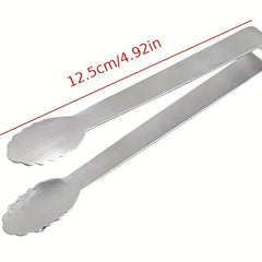 Stainless Steel Palm Leaf Heart Shaped Ice Tong Bar Coffee Milk Tea Sugar Clip