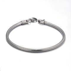 Men's Stainless Steel Snake Bone Chain Bracelet