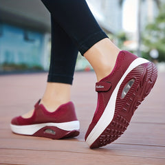 Women's Mesh Backless Walking Shoes Air Cushion Slip On Casual Sneakers