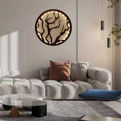 Resin Green Plant Creative Lamp Retro Wooden Sign Hanging Wall Sticker