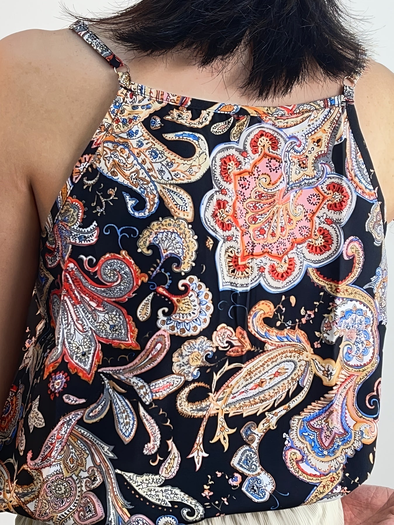 Paisley Print Spaghetti Strap Top for Summer Women