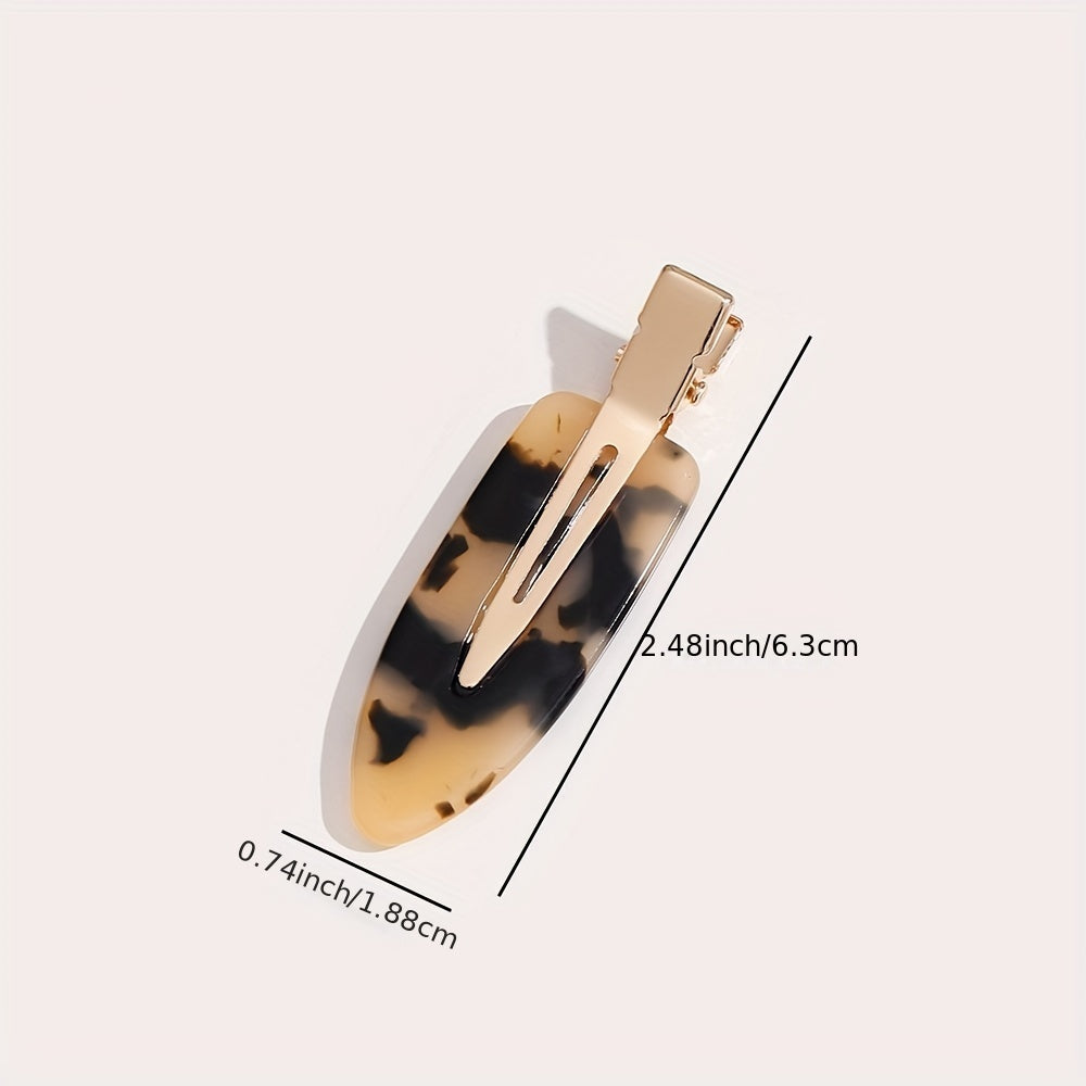 6pcs Acetate Hair Clip Seamless Side Clip Plaid Pattern Headwear