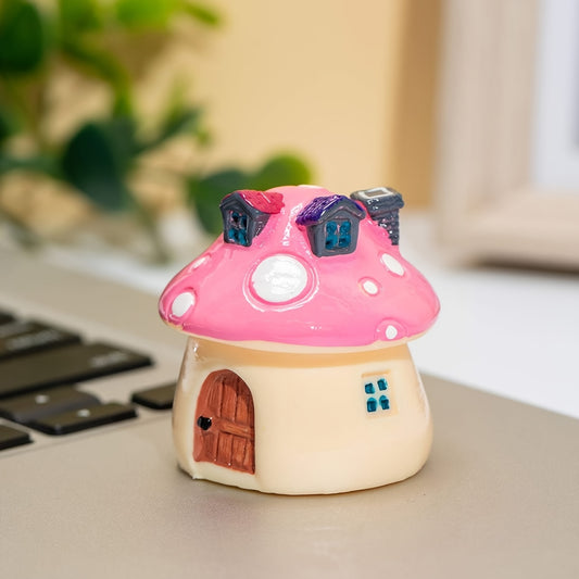 Colorful Mushroom House Decor Resin Ornament