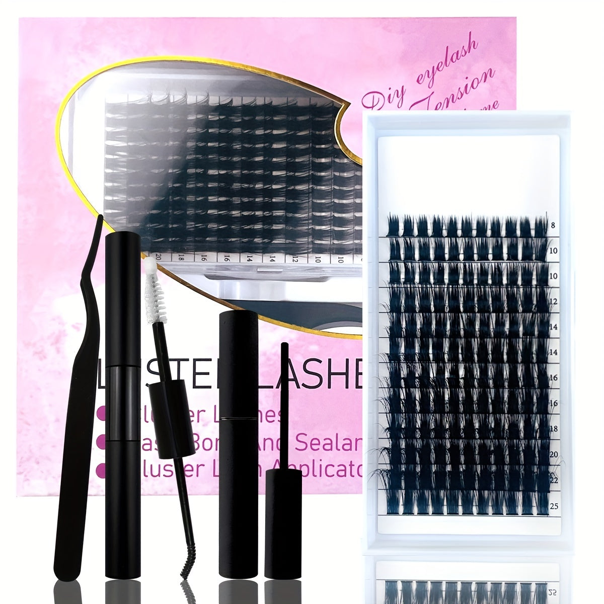 25mm DIY Lashes 0.07 D Curl Clusters DIY Volume False Lashes Wispy
