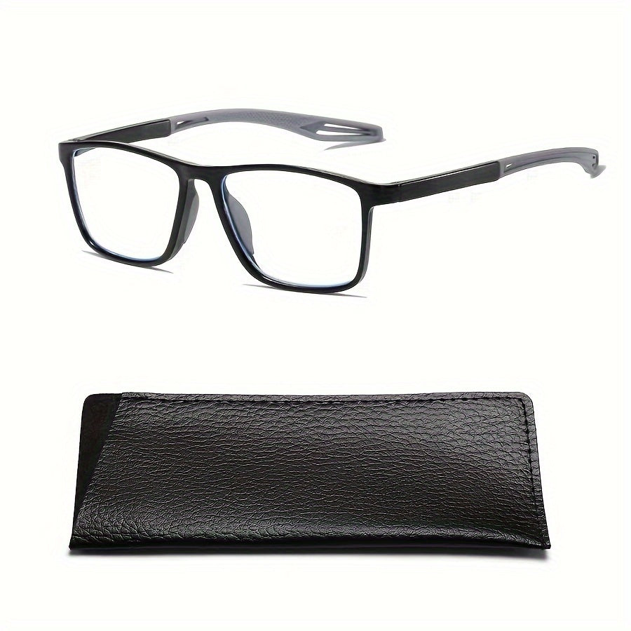Stylish Silicone Anti Slip Reading Glasses with PU Leather Covers