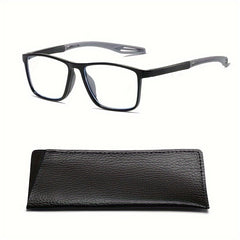 Stylish Silicone Anti Slip Reading Glasses with PU Leather Covers