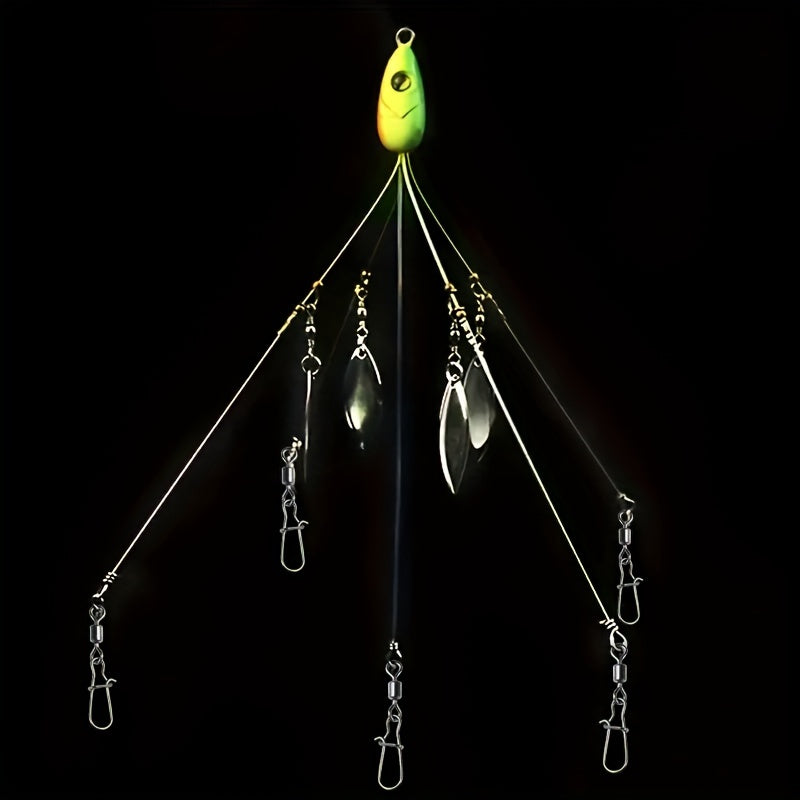 4pcs ABS Fishing Baits Sequin Five Claw for Umbrella Rigs