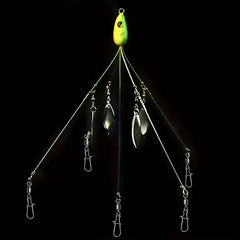 4pcs ABS Fishing Baits Sequin Five Claw for Umbrella Rigs