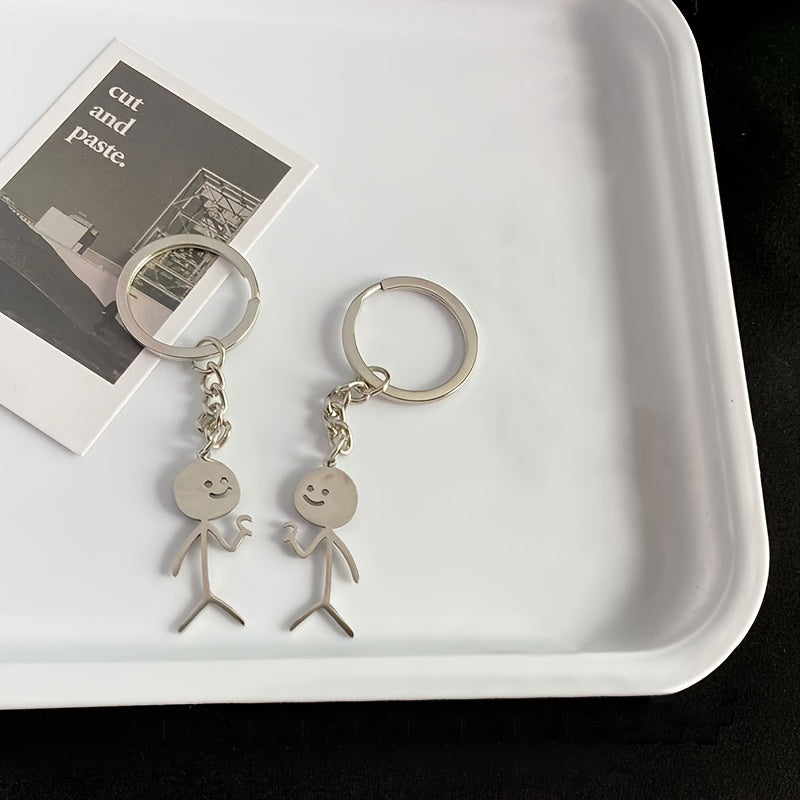 Cartoon Stainless Steel Keychain Funny Pendant