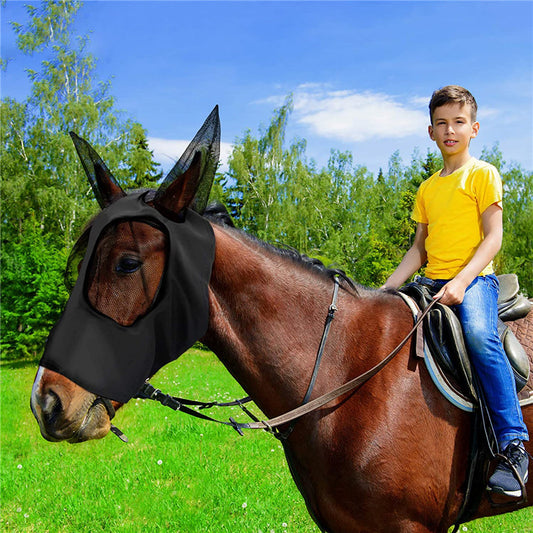 Breathable Anti Mosquito Horse Head Cover Equestrian Supplies