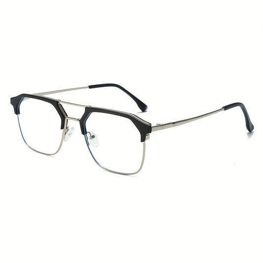 Adult Men's Retro Glasses Frame Double Beam Business Optical Lens