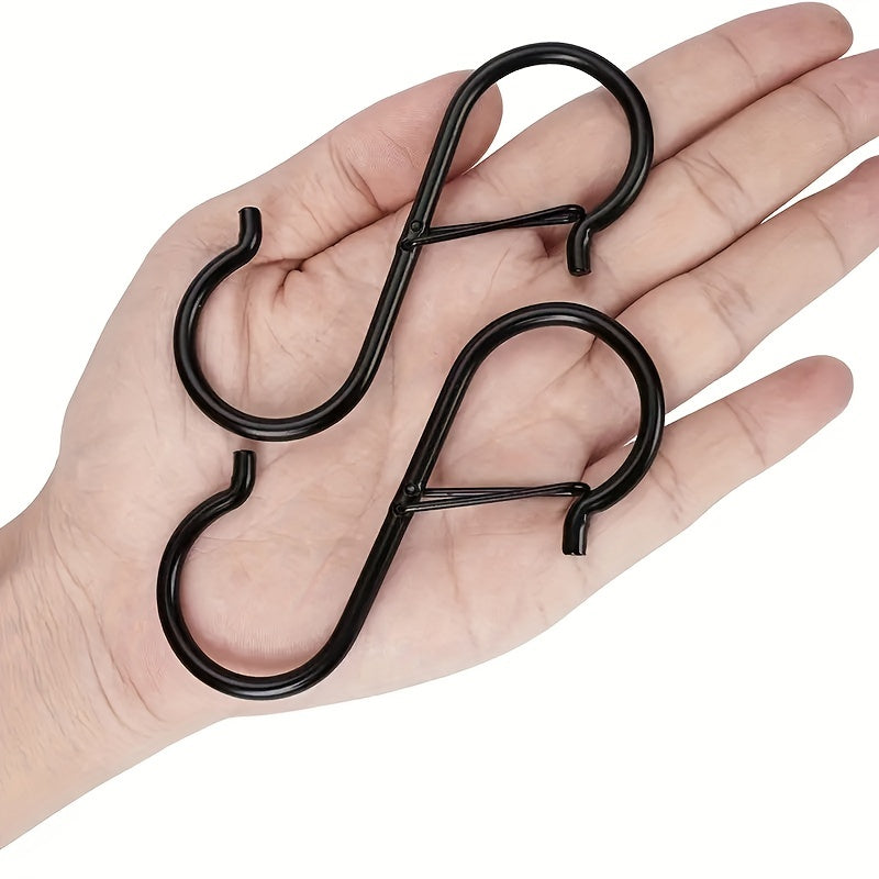 6pcs S Hooks Heavy Duty Safety Buckle Kitchen Closet Rod S Hooks 9.02cm