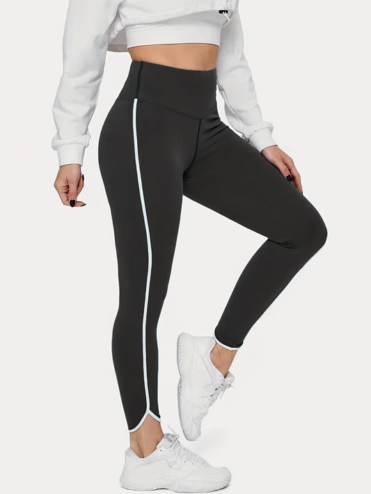 Plus Size Contrast Trim High Rise Leggings