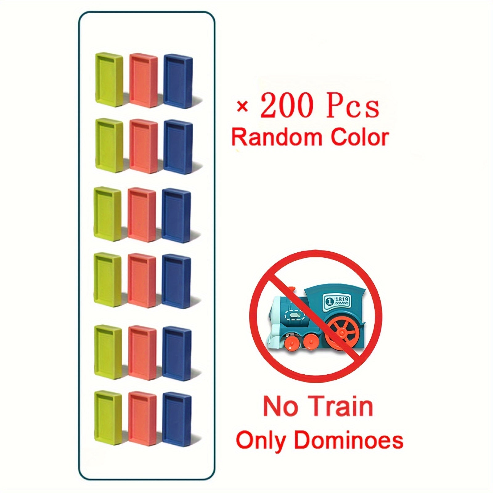 Automatic Domino Train Toy Sensory Training DIY Gift Random Colors