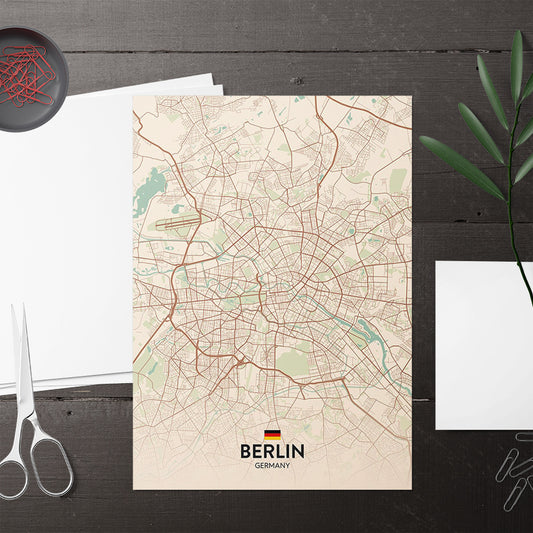 Vintage Style Famous Cities Maps Wall Stickers Room Decor No Frames