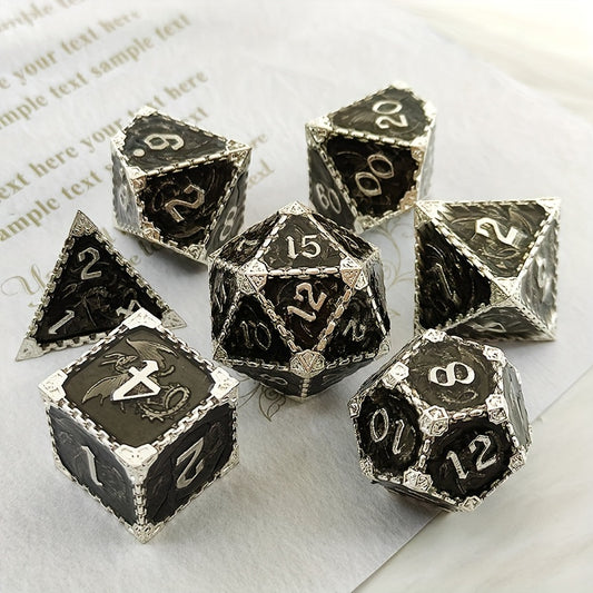Metal Polyhedral Dice Set for D&D MTG RPG