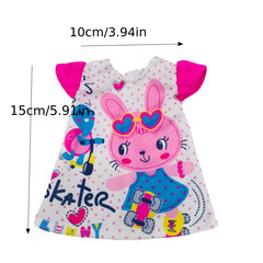 30 48 Cm Baby Doll Clothes Rabbit Pattern Dress Fits 25 4 30 48 Cm Alive Dolls