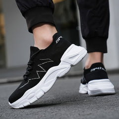 Men's Woven Knit Breathable Running Shoes Soft Sole Sneakers
