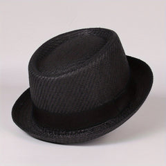 Casual Sunshade Straw Hat With Band for Outdoor Travel Seaside Unisex