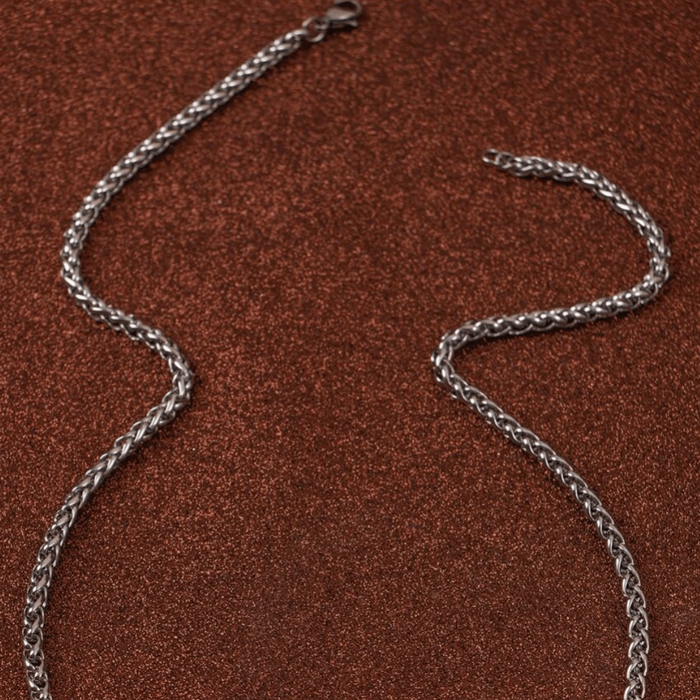 Men's Long Sleeve T Shirt Chain Silver Hip Hop Rock Necklace