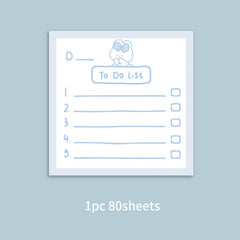 80sheets Cute Animal Sticky Notes Notepad Message Book Office Supplies