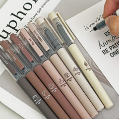8pcs Coffee Themed Quick Dry Gel Pens Soft Fine Tip for Note Taking Drawing