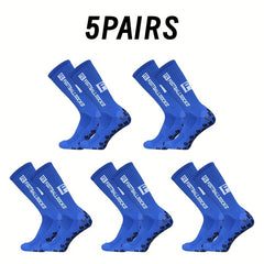 5 pairs Unisex Letter Pattern Mid calf Football Socks