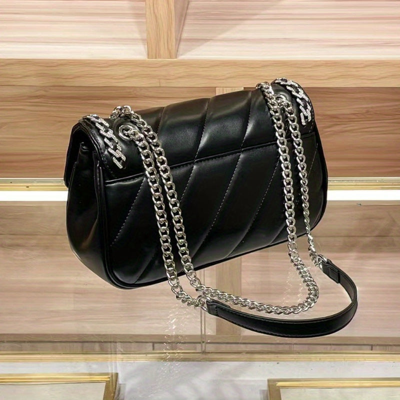 Quilted Chain Strap Handbag for Women Fashionable Shoulder & Crossbody Bag