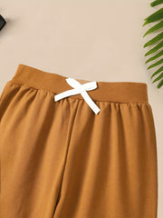 3pcs Toddler Boys Casual Cargo Pants Elastic Waist Jogger Pants