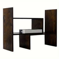 Desktop Bookshelf Office Retractable Storage Bookcase Wooden Rack