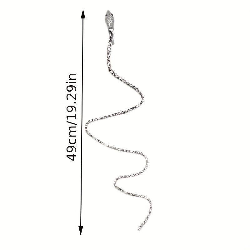 Rhinestone Hair Chains Punk Snake Shape Tassel Hair Clips