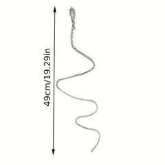 Rhinestone Hair Chains Punk Snake Shape Tassel Hair Clips