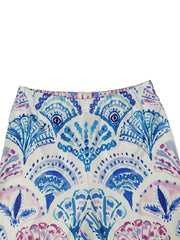Women's All Over Print Capris Leggings High Waist Elastic Leggings