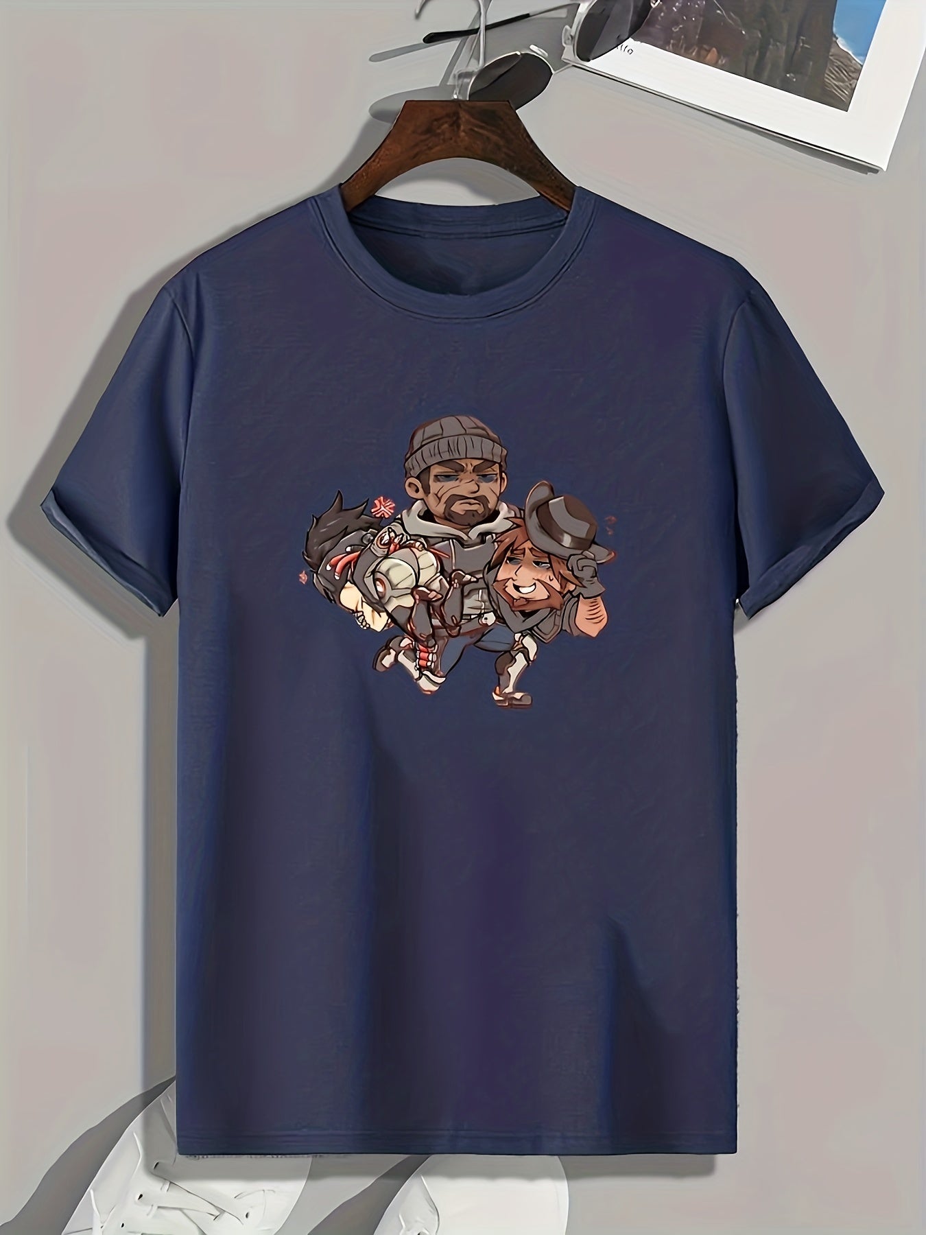 Anime Character Print Men's Graphic T-shirt for Summer