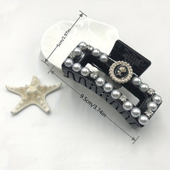 Camellia Flower Hair Claw Clip Acrylic Banana Clip Faux Pearl Jaw Clamp