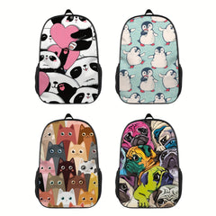 18 cm Graphic Print Bookbags - Lightweight Schoolbags for High School